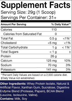 Whey Isolate Protein Vanilla Milk Shake